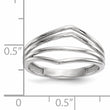 14k White Gold Polished 4-Bar Ring
