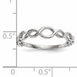 14k White Gold Polished Twisted Loops Ring