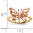 14k Two-tone Polished Butterfly Ring