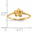14k Satin & Diamond-cut Plumeria Ring