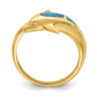 14K Lab Created Opal Dolphin Ring