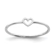 14K White Polished Heart Ring