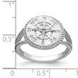 14K White Gold Nautical Compass Rope Ring