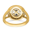 14k Two-tone Mini Nautical Compass Rope Ring