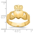 14k Polished Claddagh Ring (Size 9) - Birthstone Company