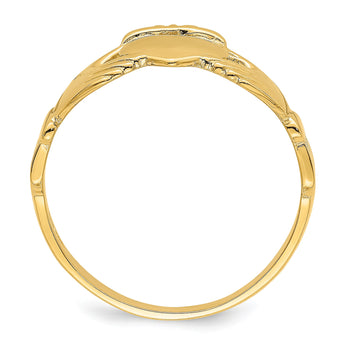 14k Polished Claddagh Ring (Size 9) - Birthstone Company