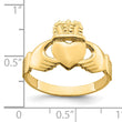 14k Polished Claddagh Ring (Size 9)