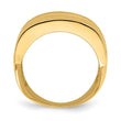 14k Polished Triple Ridge Dome Ring