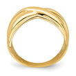 14K Polished With Cut Out Sides  X  Dome Ring