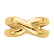 14K Polished With Cut Out Sides  X  Dome Ring