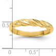 14k Polished Thin Ribbed Dome Ring