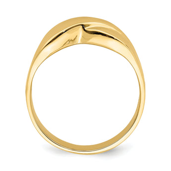 14K Polished   X   Dome Ring