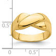 14K Polished   X   Dome Ring
