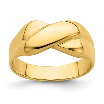 14K Polished   X   Dome Ring