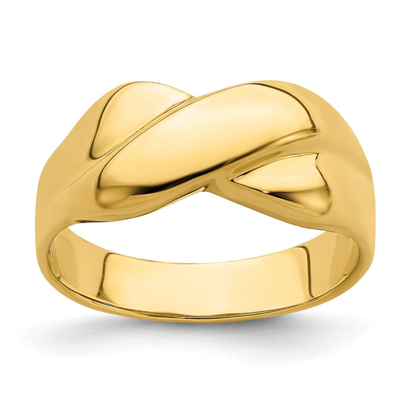 14K Polished   X   Dome Ring
