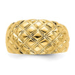 14k Polished Basket Weave Pattern Ring