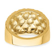 14K D/C Quilted Pattern Dome Ring