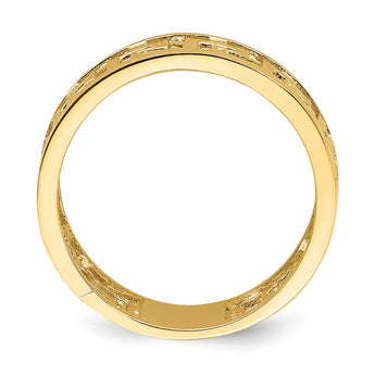 14K Polished Cut Out Greek Key Design Band, Size 7 - Birthstone Company