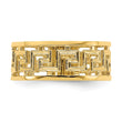 14K Polished Cut Out Greek Key Design Band, Size 7 - Birthstone Company