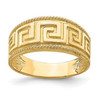14k Greek Key Pattern Dome Ring, Size 7 - Birthstone Company