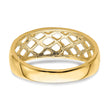 14K Solid D/C Woven Pattern Dome Ring