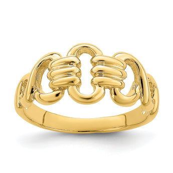 14K Polished Freeform Links Ring