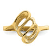 14k Polished Beehive Freeform Ring