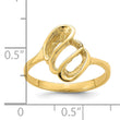 14k Polished Beehive Freeform Ring