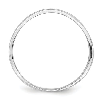 14k White Gold Double Wave Fashion Thumb Ring