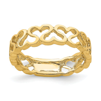 14k Polished Heart Band