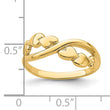14k Polished With X Design Heart Band