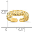 14k Adjustable Flower With Leaf Trim Toe Ring