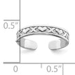 14K White Gold Small X and Hearts Adjustable Toe Ring