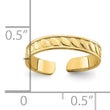 14k Adjustable Leaf Engraved Design Toe Ring