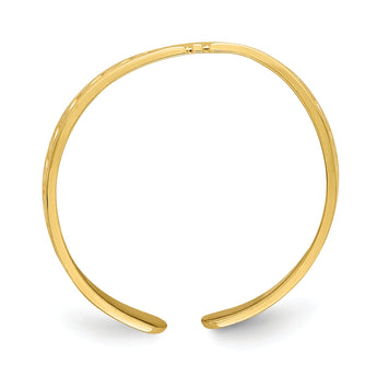 14k Engraved Heart Design Adjustable Toe Ring