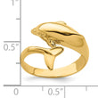 14k Polished Dolphin Ring