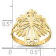 14k Polished Cut-Out Cross Ring