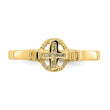 14k Polished Cross In Circle Ring
