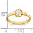 14k Polished Cross In Circle Ring