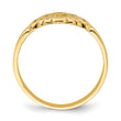 14K Cross Inside Oval WithScroll and Heart Ring