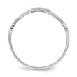 14k White Gold Polished Claddagh Ring