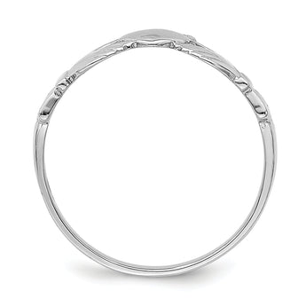 14k White Gold Polished Claddagh Ring