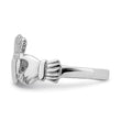 14k White Gold Polished Claddagh Ring