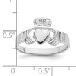 14k White Gold Claddagh Ring