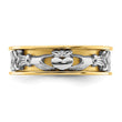 14k Two Tone Claddagh Band, Size 10 - Birthstone Company