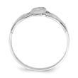 14k White Gold Polished Claddagh Ring