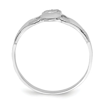 14k White Gold Polished Claddagh Ring