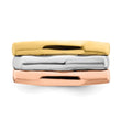 14K Tri-Color Polished Ridged Peak Band