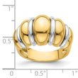 14k Two-tone Shrimp Dome Ring