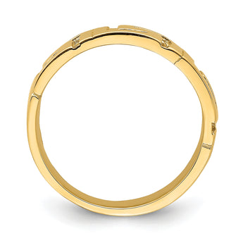 14k Greek Key Band With Tapered Shank Ring, Size 7 - Birthstone Company